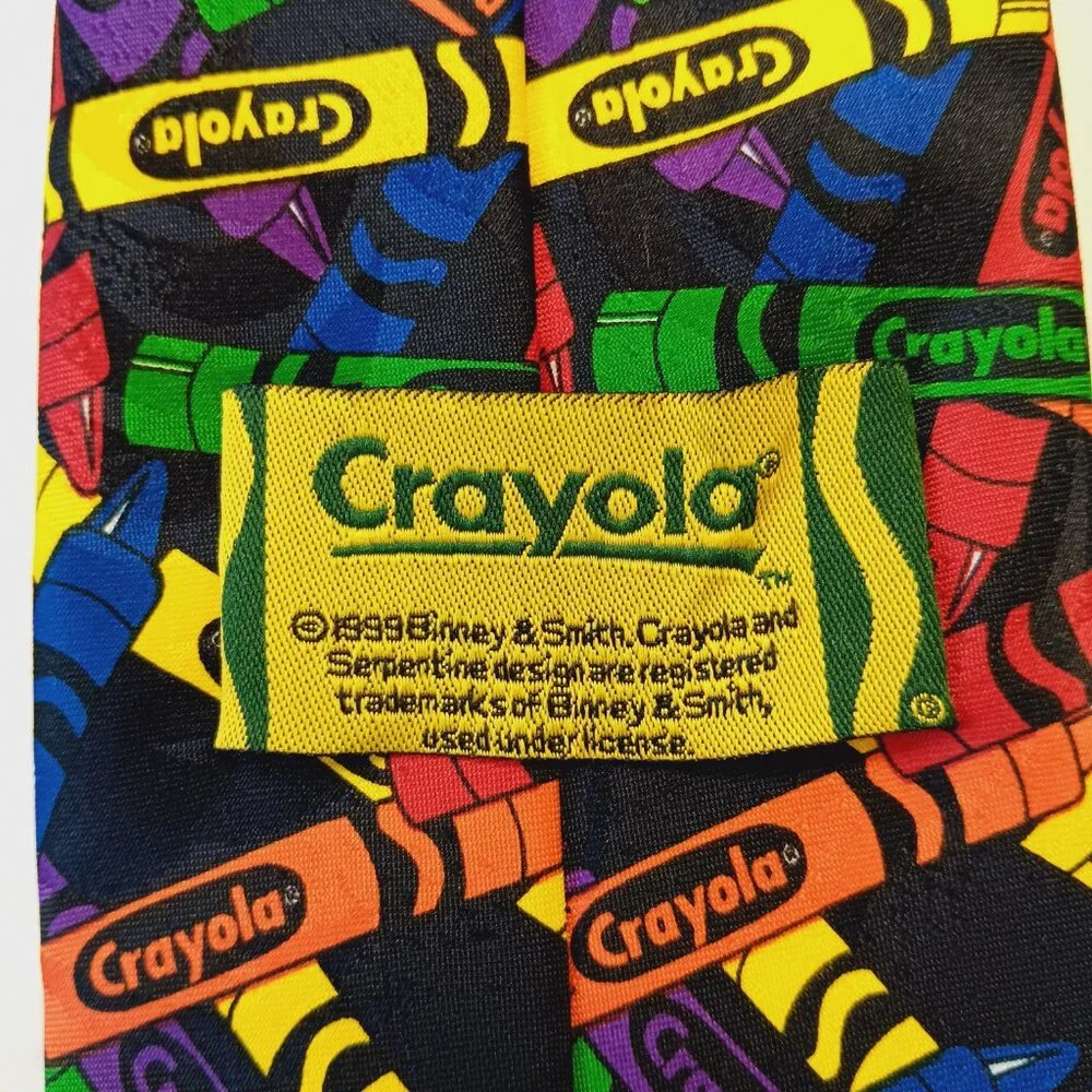 Vintage Crayola 1999 Binney & Smith Men’s Multicolor Crayons Tie L56.5
